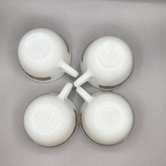 Pyrex Woodland Brown Coffee Tea Cup Mug Set Of 4 Corelle Corning Pattern Vintage - Picture 4 of 6